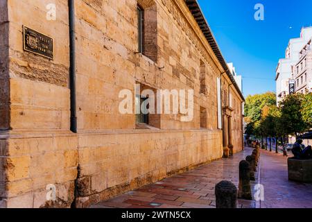 Edificio storico esterno dell'Università di Oviedo. San Francisco Street. Oviedo, Principado de Asturias, Spagna, Europa Foto Stock