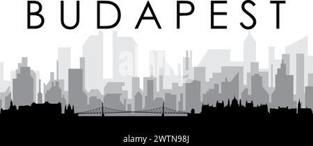 Panorama dello skyline di BUDAPEST, UNGHERIA Illustrazione Vettoriale