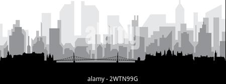 Panorama dello skyline di BUDAPEST, UNGHERIA Illustrazione Vettoriale