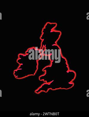 Grafica. Mappa di Gran Bretagna e Irlanda. Foto Stock