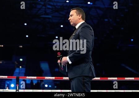 Ezra Taylor vs Prince Oko Nartey apre la Card all'evento Queesnberry Magnificent 7 di Frank Warren al Resorts World di Birmingham Foto Stock