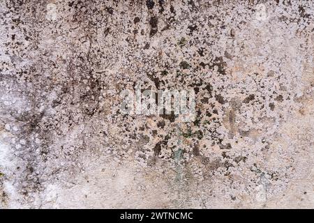 Vecchio frammento di parete in cemento, sfondo con struttura scura in stucco Foto Stock