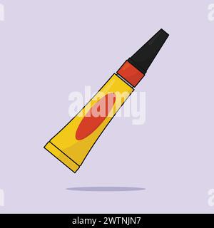 Colla colla per illustrazione Vector Office Stationary School Glue Icon Sticky Glue Illustrazione Vettoriale