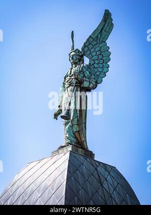 Vista dell'angelo dalla Cappella di Notre-Dame-de-Bon-Secours Foto Stock