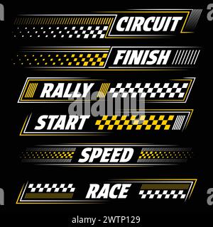 Testo delle decalcomanie per auto bianche e gialle Illustrazione Vettoriale