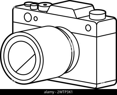 Fotocamera reflex digitale a obiettivo singolo.continente africano,illustrazione vettoriale facile da modificare. Illustrazione Vettoriale