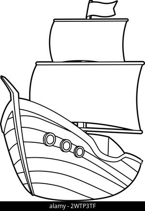 Illustrazione Ship.Vector precedente facile da modificare. Illustrazione Vettoriale