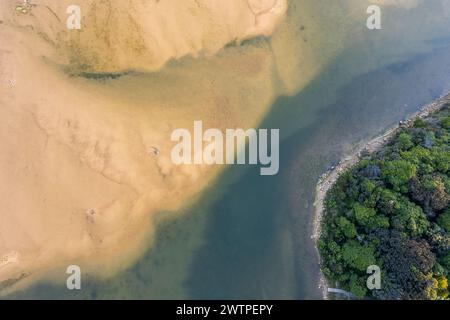 Vista aerea del lago Tyers nella regione di Gippsland, Victoria, Australia Foto Stock