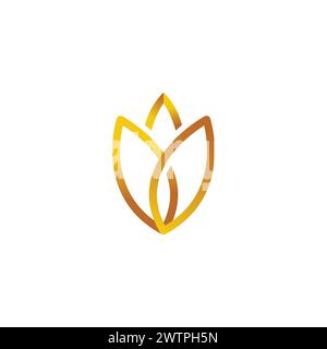 Logo Lotus Simple. Icona fiore di loto Illustrazione Vettoriale