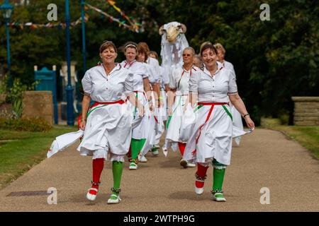 Stroud Morris Dancers ballano a Whitby nel 2016 Foto Stock