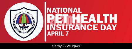Giornata nazionale di assicurazione sanitaria per animali domestici. Adatto per biglietti d'auguri, poster e striscioni. Illustrazione Vettoriale