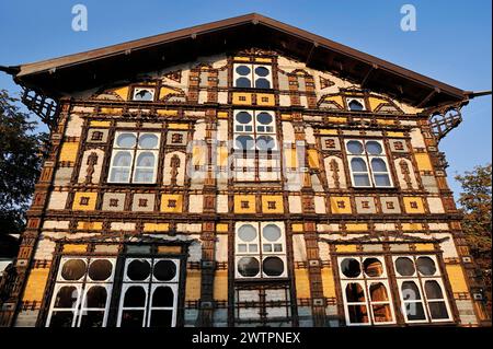 Junkerhaus, casa in legno di Karl Junker, Lemgo, Renania settentrionale-Vestfalia, Germania, Europa Foto Stock