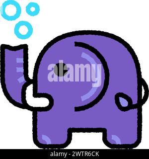 icona del contorno riempita di ruvido del cartone animato per decorazione, sito web, web, app mobile, stampa, banner, logo, design di poster, ecc. Illustrazione Vettoriale