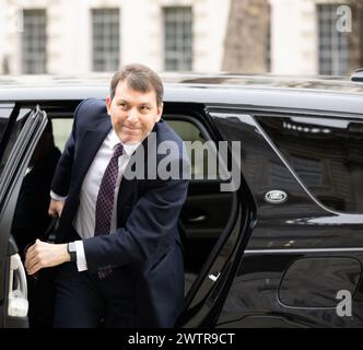 Londra, Regno Unito. 19 marzo 2024. John Glen, Paymaster General, ad una riunione di gabinetto al 10 di Downing Street, Londra. Crediti: Ian Davidson/Alamy Live News Foto Stock