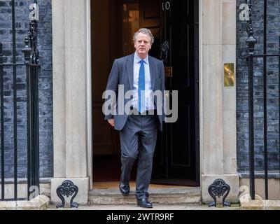 Londra, Regno Unito. 19 marzo 2024. Alistair Jack, Segretario di Stato per la Scozia, a Downing Street per una riunione del Gabinetto. Crediti: Mark Thomas/Alamy Live News Foto Stock