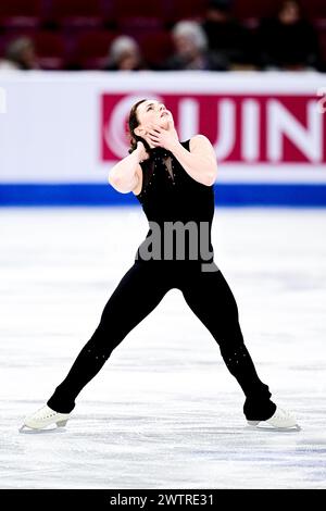 Josefin TALJEGARD (SWE), durante le esercitazioni femminili, ai Campionati mondiali di pattinaggio di figura ISU 2024, al Bell Centre, il 18 marzo 2024 a Montreal, Canada. Crediti: Raniero Corbelletti/AFLO/Alamy Live News Foto Stock