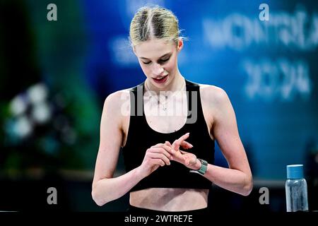 Kimmy REPOND (sui), durante le esercitazioni femminili, ai Campionati mondiali di pattinaggio di figura ISU 2024, al Bell Centre, il 18 marzo 2024 a Montreal, Canada. Crediti: Raniero Corbelletti/AFLO/Alamy Live News Foto Stock