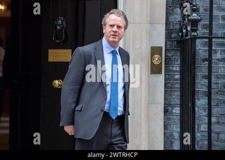 Londra, Inghilterra, Regno Unito. 19 marzo 2024. Il Segretario di Stato per la Scozia, ALISTER JACK, lascia Downing Street dopo una riunione del Gabinetto. (Credit Image: © Thomas Krych/ZUMA Press Wire) SOLO PER USO EDITORIALE! Non per USO commerciale! Crediti: ZUMA Press, Inc./Alamy Live News Foto Stock