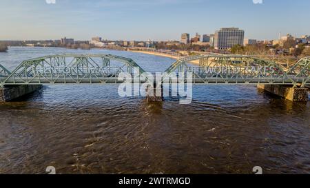Vista aerea del ponte Trenton a Trenton, New Jersey Foto Stock