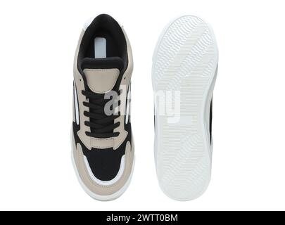 sneaker leggere alla moda e alla moda isolate su sfondo bianco Foto Stock