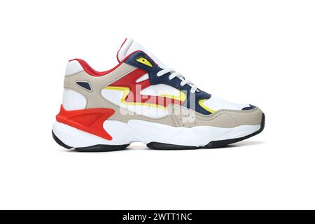 sneaker leggere alla moda e alla moda isolate su sfondo bianco Foto Stock