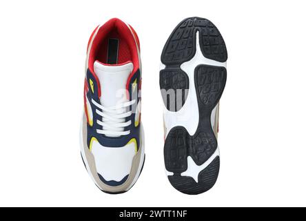 sneaker leggere alla moda e alla moda isolate su sfondo bianco Foto Stock