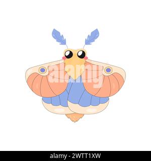 Dryocampa, carino falena d'acero, cartone animato, concept per la stampa di t-shirt, design, su sfondo bianco Dryocampa, simpatico falena d'acero, cartone animato, concept per t-shirt pri Illustrazione Vettoriale