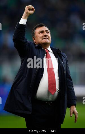 Photo Repertory, Italia. 20 marzo 2024. PHOTO REPERTORY - MILANO, ITALIA - 19 marzo 2022: Joe Barone gesta prima della partita di calcio di serie A tra FC Internazionale e ACF Fiorentina. (Foto di NicolÃ² campo/Sipa USA) (Milano - 2022-03-19, NicolÃ² campo/ipa-agency.net) ps la foto può essere utilizzata nel rispetto del contesto in cui è stata scattata, e senza diffamazione di decoro delle persone rappresentate solo utilizzo editoriale credito: Agenzia fotografica indipendente/Alamy Live News Foto Stock