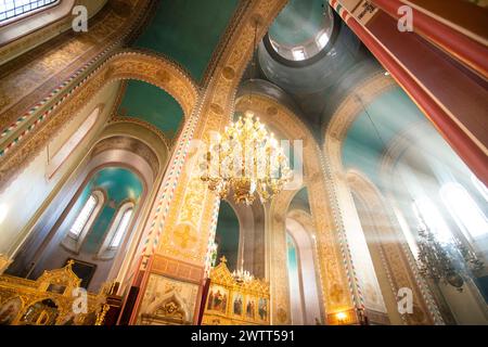 Chiesa ortodossa russa nel centro storico di Tallinn Foto Stock