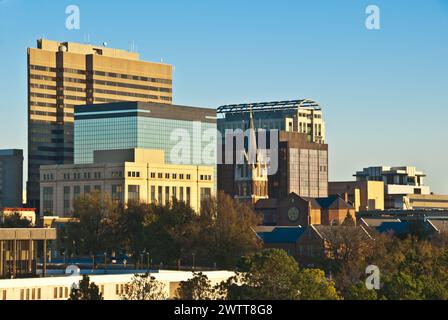 Skyline di Columbia, la capitale dello stato e la città più grande del South Carolina Foto Stock