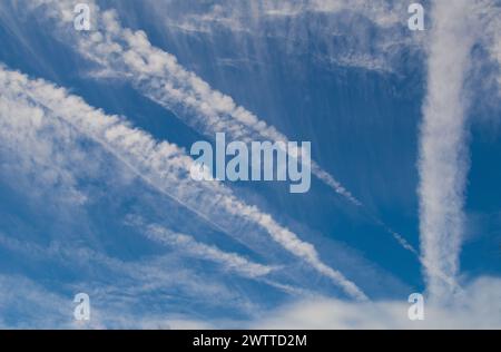 Piste per moto d'acqua nel cielo della Florida Foto Stock