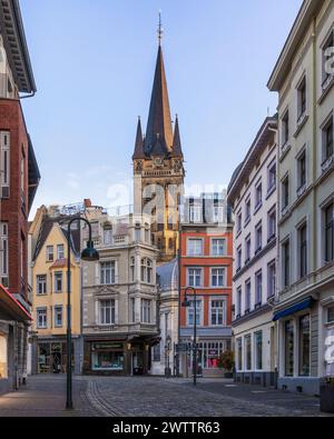 Bellissimo paesaggio urbano del centro di Aquisgrana Foto Stock