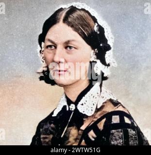 FLORENCE NIGHTINGALE (1820-1910) riformatore sociale inglese e fondatore dell'infermieristica moderna, intorno al 1860 Foto Stock