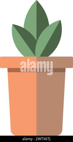 Vegetazione verde sulla vasca simbolo natura Vector Illustrazione Vettoriale