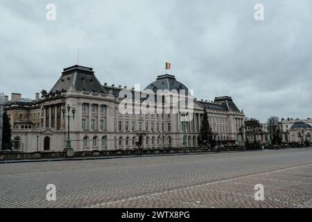 Palazzo reale di Bruxelles - Vista sulla strada Foto Stock