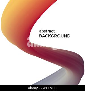 Colore composizione astratta delle onde acquerello. Sfondo colorato astratto vettoriale con forma dinamica piegata. Illustrazione Vettoriale