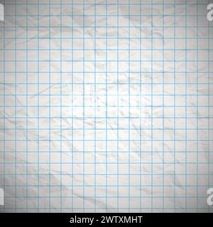 Carta per notebook vecchia e ammaccata con spazio per il testo. Illustrazione vettoriale Illustrazione Vettoriale