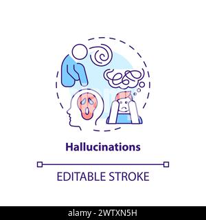 Allucinazione, malattia neurologica icona di concetto multicolore Illustrazione Vettoriale