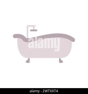 Icona del concetto di colore del bagno. Semplice vettore doccia. Una vasca da bagno in un semplice stile multicolore. Icona degli interni per il web design. Mobili da bagno. Illustrazione Vettoriale