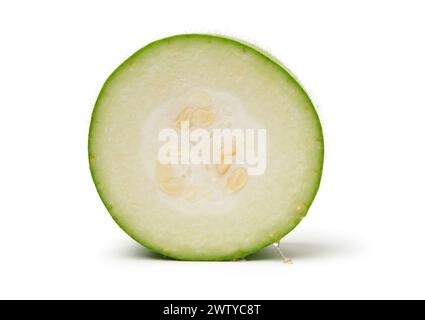 Melone invernale su sfondo bianco Foto Stock