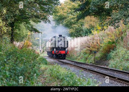 Un treno a vapore sulla East Lancs Railway Foto Stock