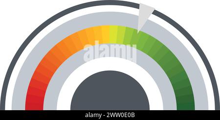 Indicatore del pannello. Indicatore di scala colorato. Misuratore di livello Illustrazione Vettoriale