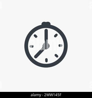 Icona dell'orologio in un elegante stile piatto. Icona dell'orologio simbolo della pagina per il design del sito Web Logo dell'icona dell'orologio, app, interfaccia utente. Illustrazione vettoriale del materiale isolata su bianco Illustrazione Vettoriale