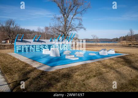 Kansas City, Kansas. Nuovissimo campo fitness nel Wyandotte County Lake Park. Foto Stock