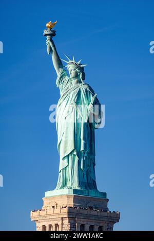La Statua della libertà e il suo seminterrato a New York Foto Stock