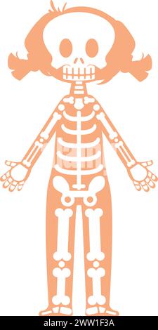 Struttura ossea dei bambini. Illustrazione dell'anatomia scheletrica umana Illustrazione Vettoriale