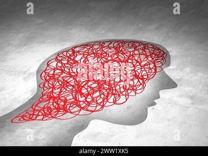 Diagnosi ADHD e terapia per deficit di attenzione e disturbo di iperattività come condizione di sviluppo neurologico come trattamento o trattamento di salute mentale Foto Stock