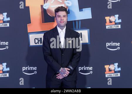 Fedez durante la Photocall del programma televisivo LOL 4 - chi Ride e fuori, 20 marzo 2024 al Cinema The Space, Roma, Italia Credit: Live Media Publishing Group/Alamy Live News Foto Stock