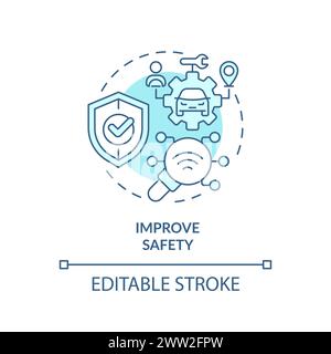 Icona Concept blu morbido per migliorare la sicurezza Illustrazione Vettoriale