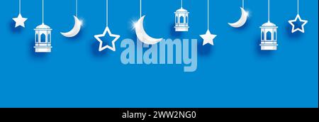 Sfondo del biglietto di auguri Ramadan kareem. EID mubarak carta arte banner disegno illustrativo. Illustrazione Vettoriale